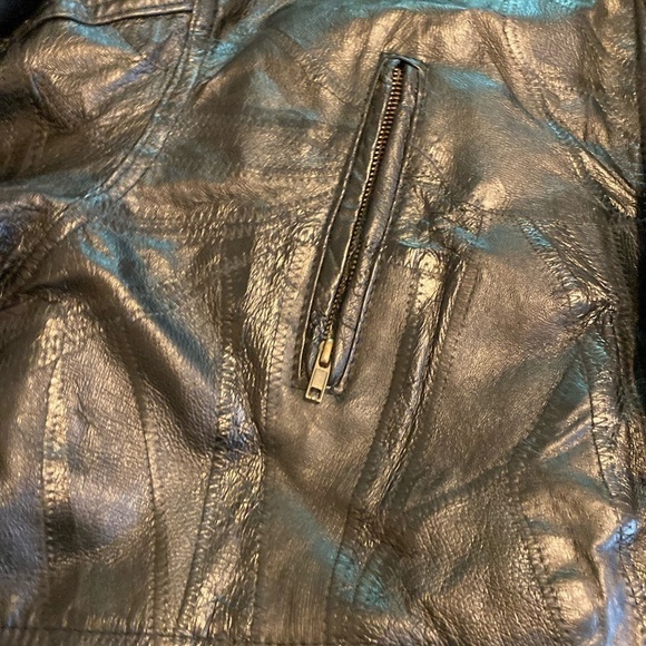 Vintage 80s Men’s Patchwork Genuine Leather  Jacket With Patches Size XL - Picture 8 of 13